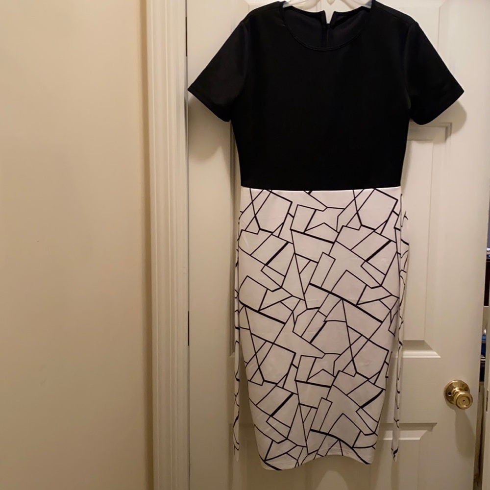 XL Women's Bodycon Dress Midi Work Casual Floral Prints Pencil Dress with Belt.